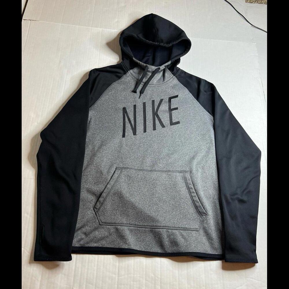 Nike Grey & Black Hoodie - Size Medium